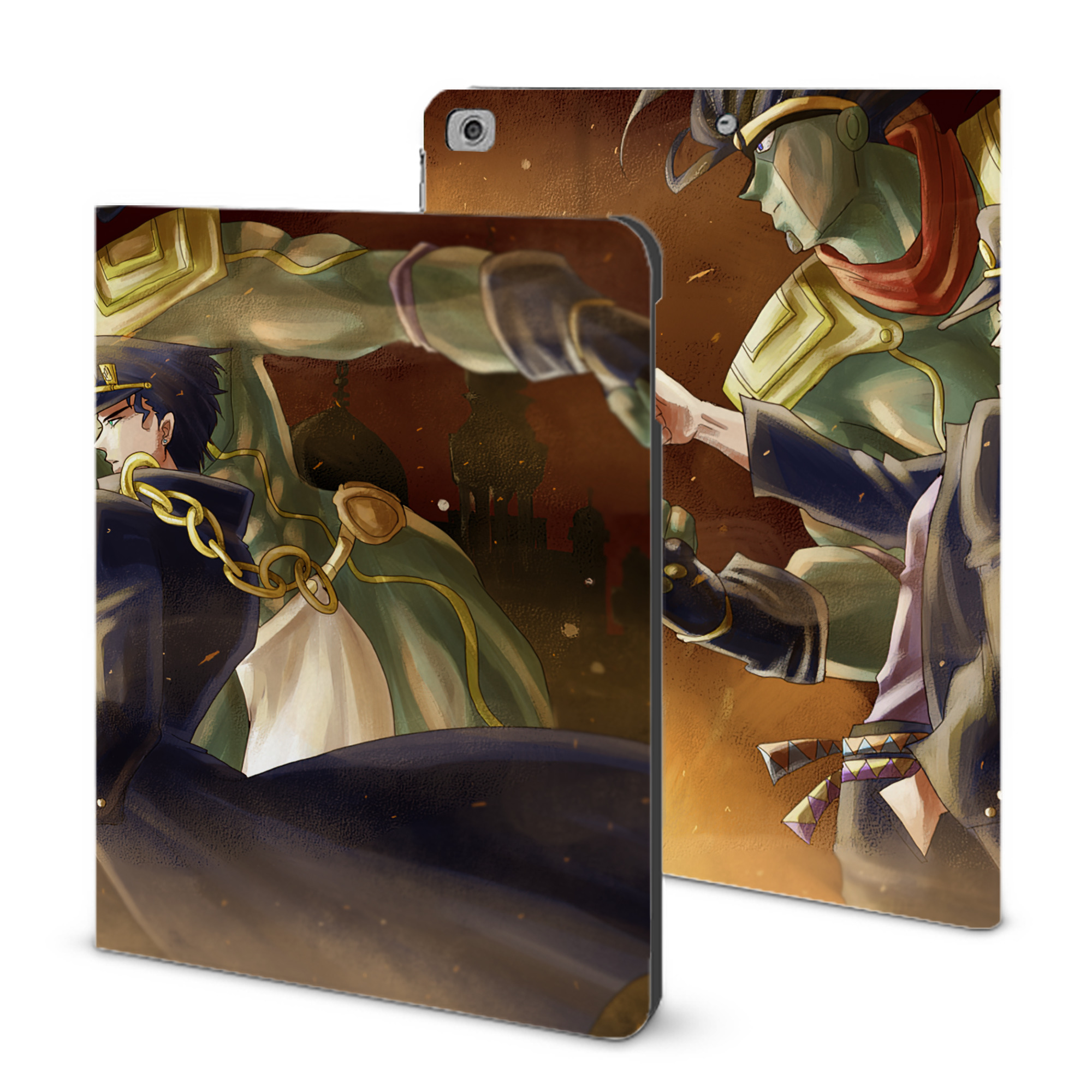 （画像用） ジョジョの奇妙な冒険 JoJo's Bizarre Adventure IPad ケース ブック型 PUレザー TPU 耐衝撃 軽量 薄型 ペン収納なし 全面保護 IPad 各モデル対応